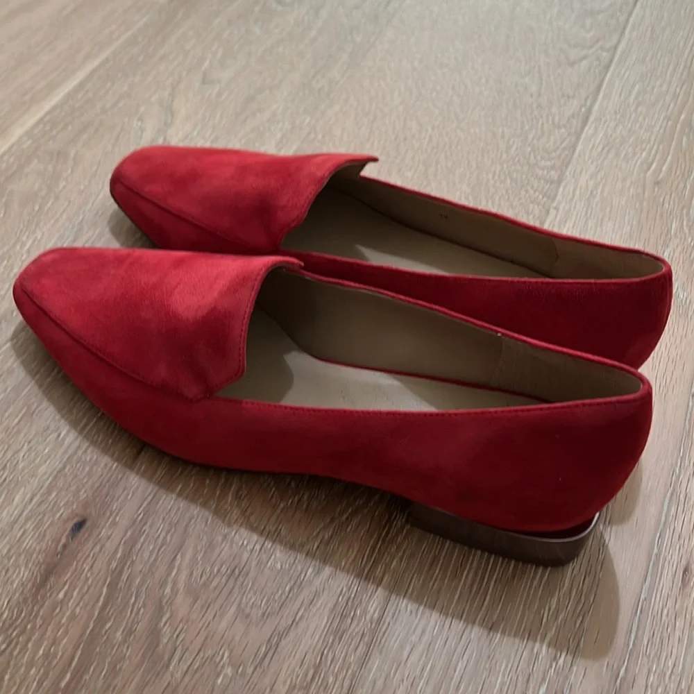 Naturalizer Red Suede Flats Loafers